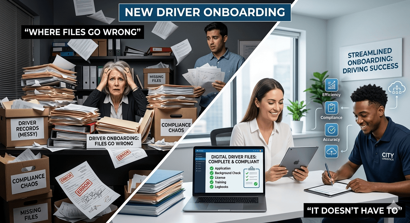 Cover image for the article "New Driver Onboarding Is Where Your Clients’ Files Go Wrong. It Doesn’t Have to."